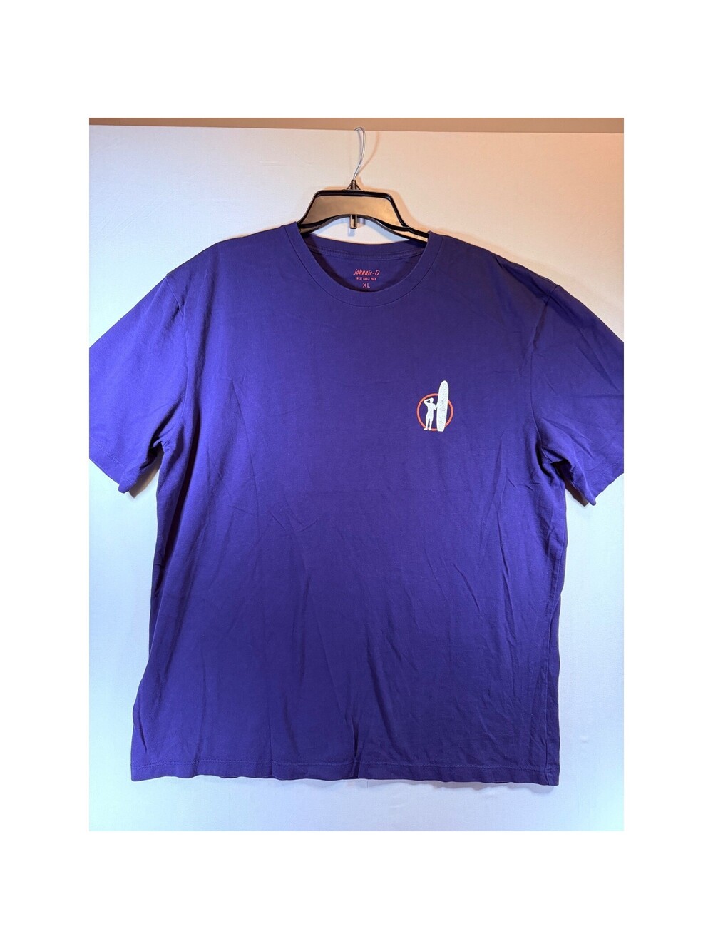 Johnnie-O Mens XL Purple West Coast Prep Santa Monica Surfer Graphic T-Shirt